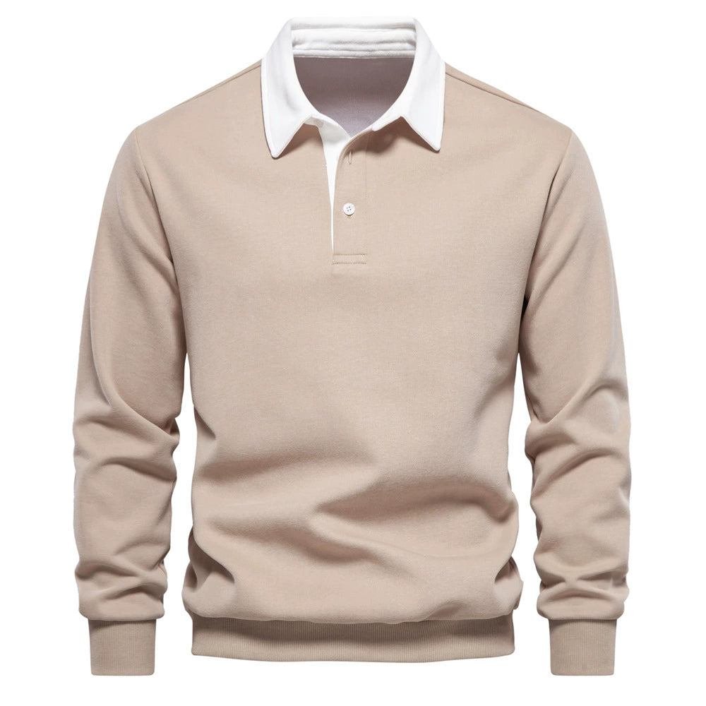 Men’s Autumn Long-Sleeve Polo Neck Sweatshirt