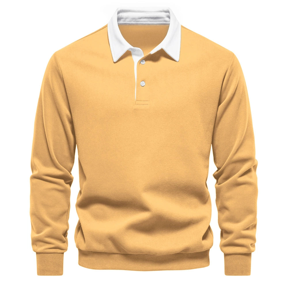 Men’s Autumn Long-Sleeve Polo Neck Sweatshirt