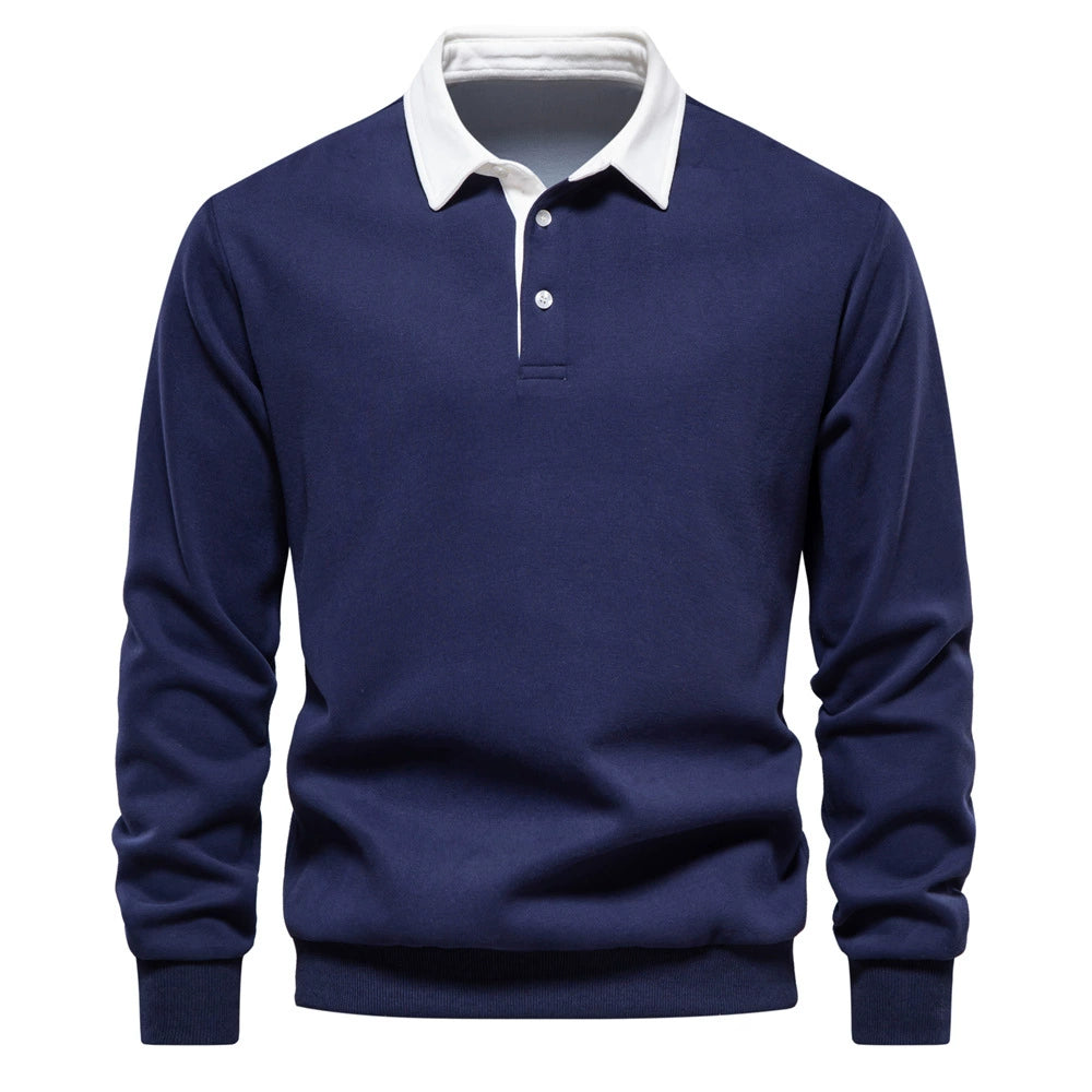 Men’s Autumn Long-Sleeve Polo Neck Sweatshirt