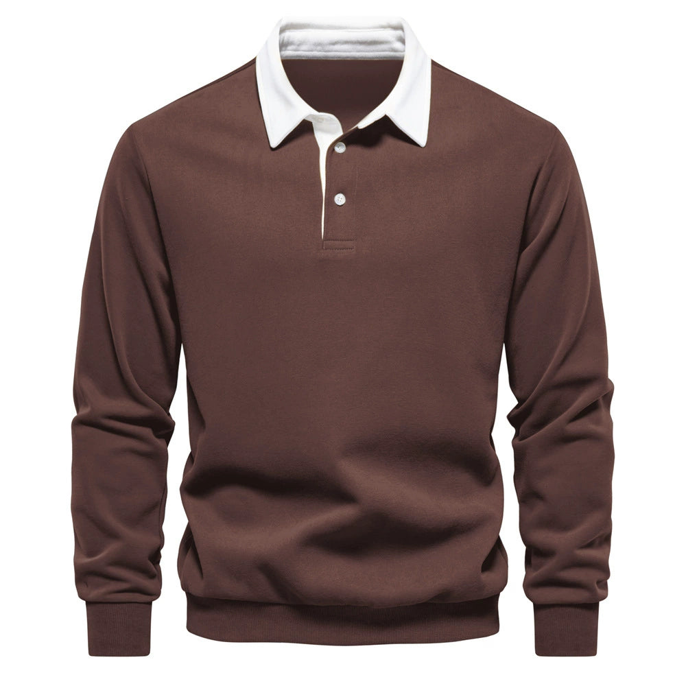 Men’s Autumn Long-Sleeve Polo Neck Sweatshirt