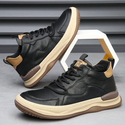 ZANETTI LEATHER TRAINERS