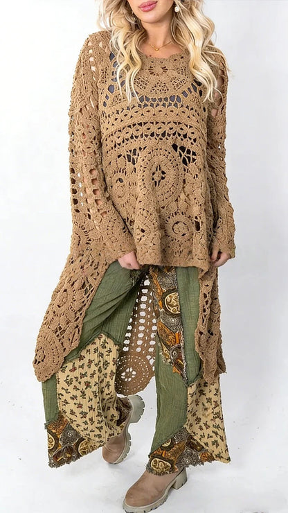 Relaxed Crochet Longline Top