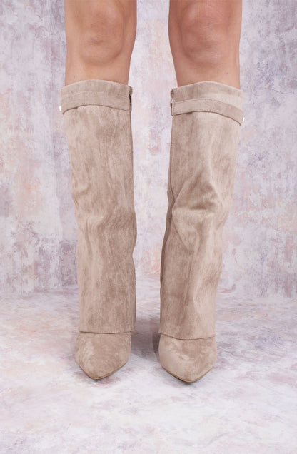 Seraphina Faux Suede Knee-High Wedge Boots