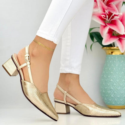 VELORIA MID HEEL POINTED SHOES