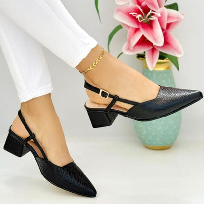 VELORIA MID HEEL POINTED SHOES
