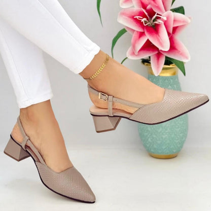 VELORIA MID HEEL POINTED SHOES