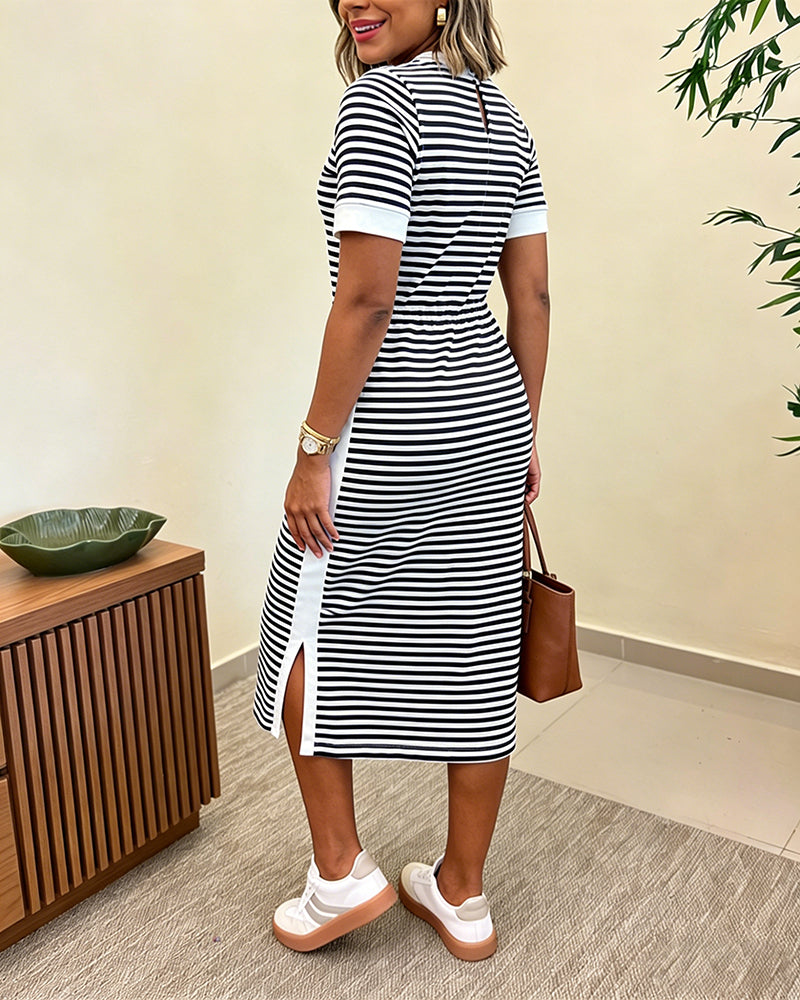 Women's Striped Midi Dress