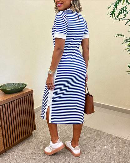 Women's Striped Midi Dress