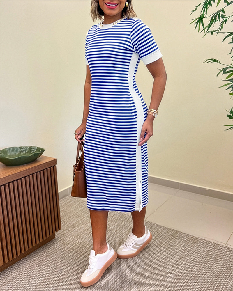 Women's Striped Midi Dress