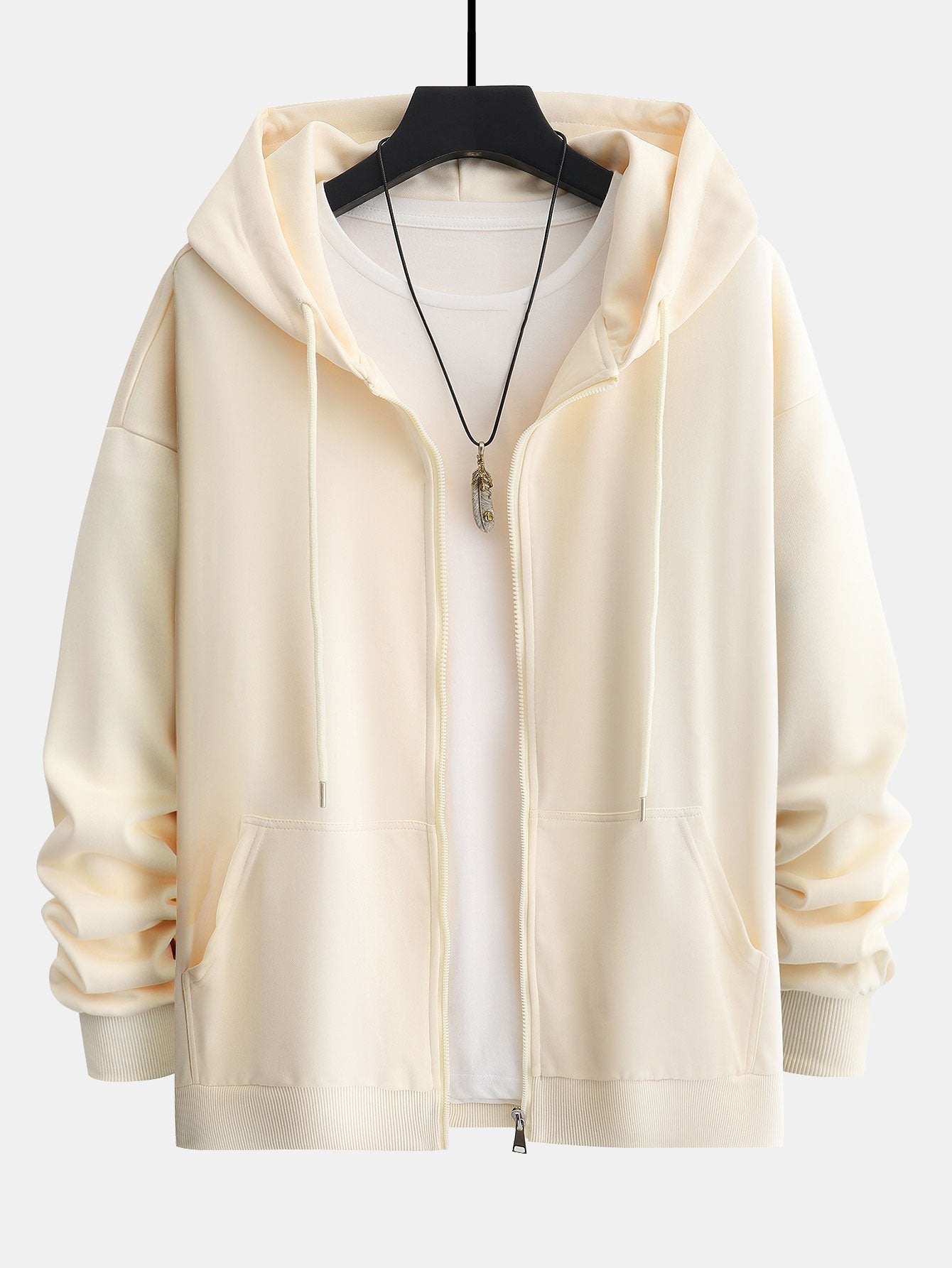 Basic Relax Fit Zip Hoodie