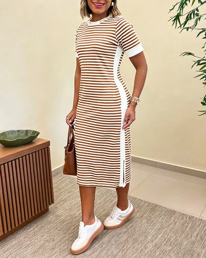 Women's Striped Midi Dress