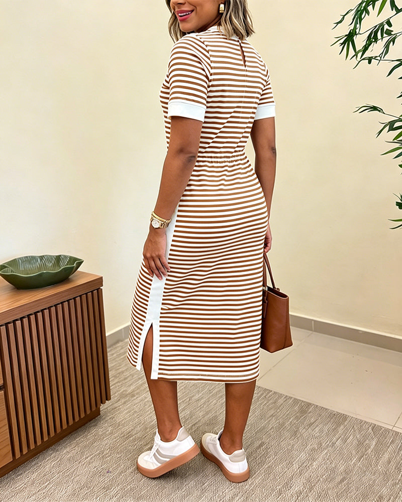 Women's Striped Midi Dress