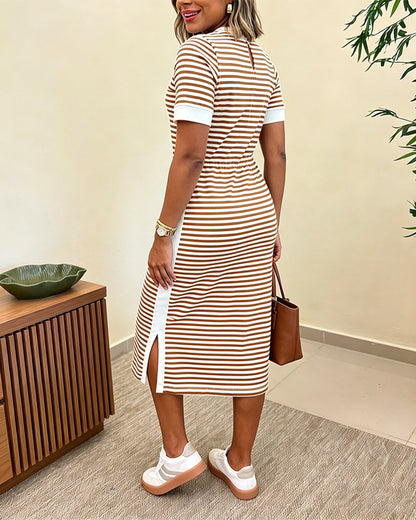 Women's Striped Midi Dress