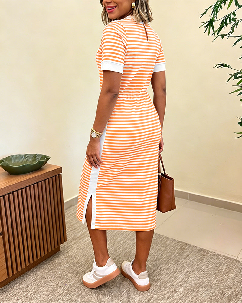 Women's Striped Midi Dress