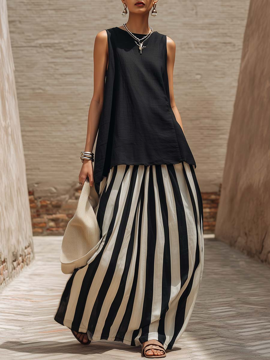 Luna Striped Linen Set