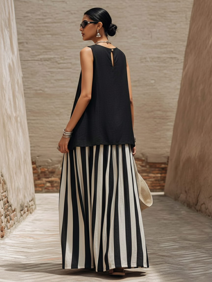 Luna Striped Linen Set