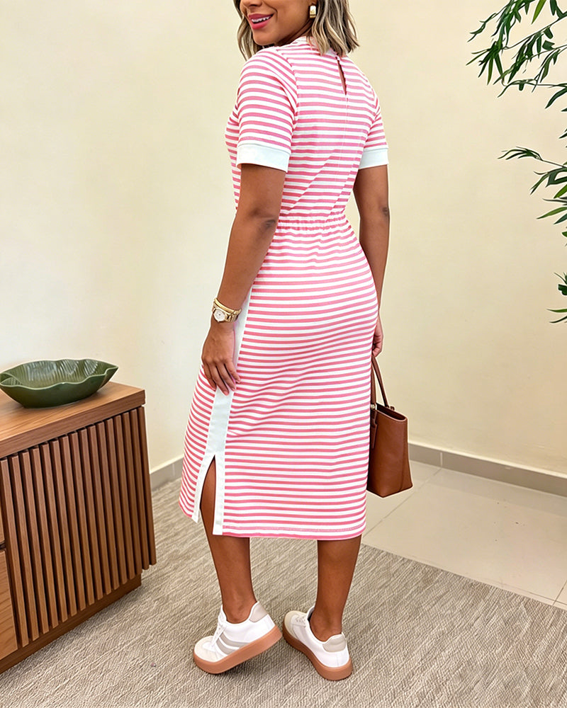 Women's Striped Midi Dress