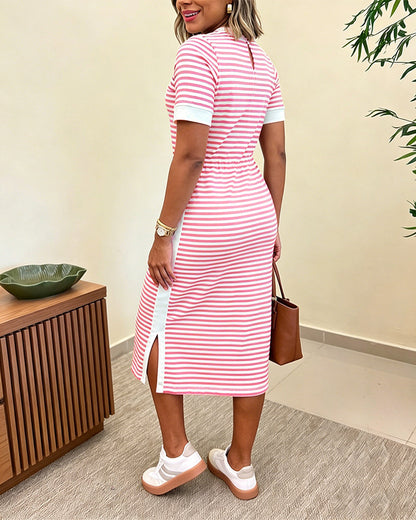 Women's Striped Midi Dress